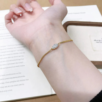 0.82 ctw Minimalist Adjustable Marquise-Cut Lab-Grown Diamond Bracelet in 925 Sterling Silver