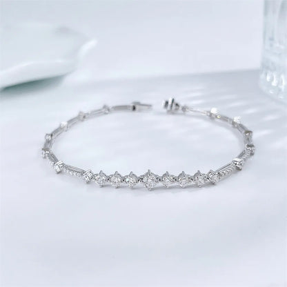 1.68 ctw Mixed-Cut Lab-Grown Diamond Bracelet in 18K White Gold