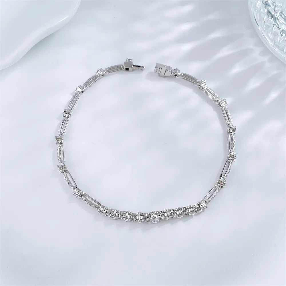 1.68 ctw Mixed-Cut Lab-Grown Diamond Bracelet in 18K White Gold