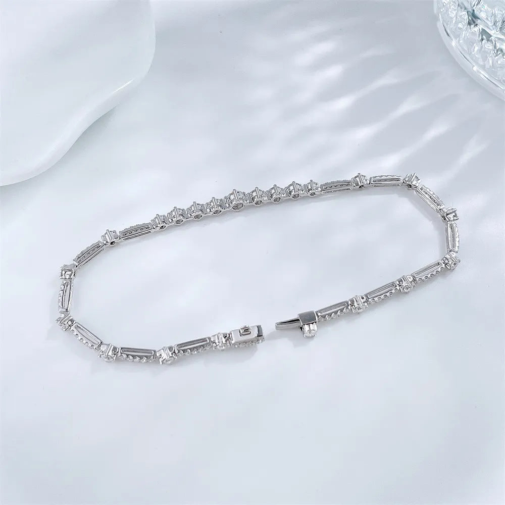 1.68 ctw Mixed-Cut Lab-Grown Diamond Bracelet in 18K White Gold