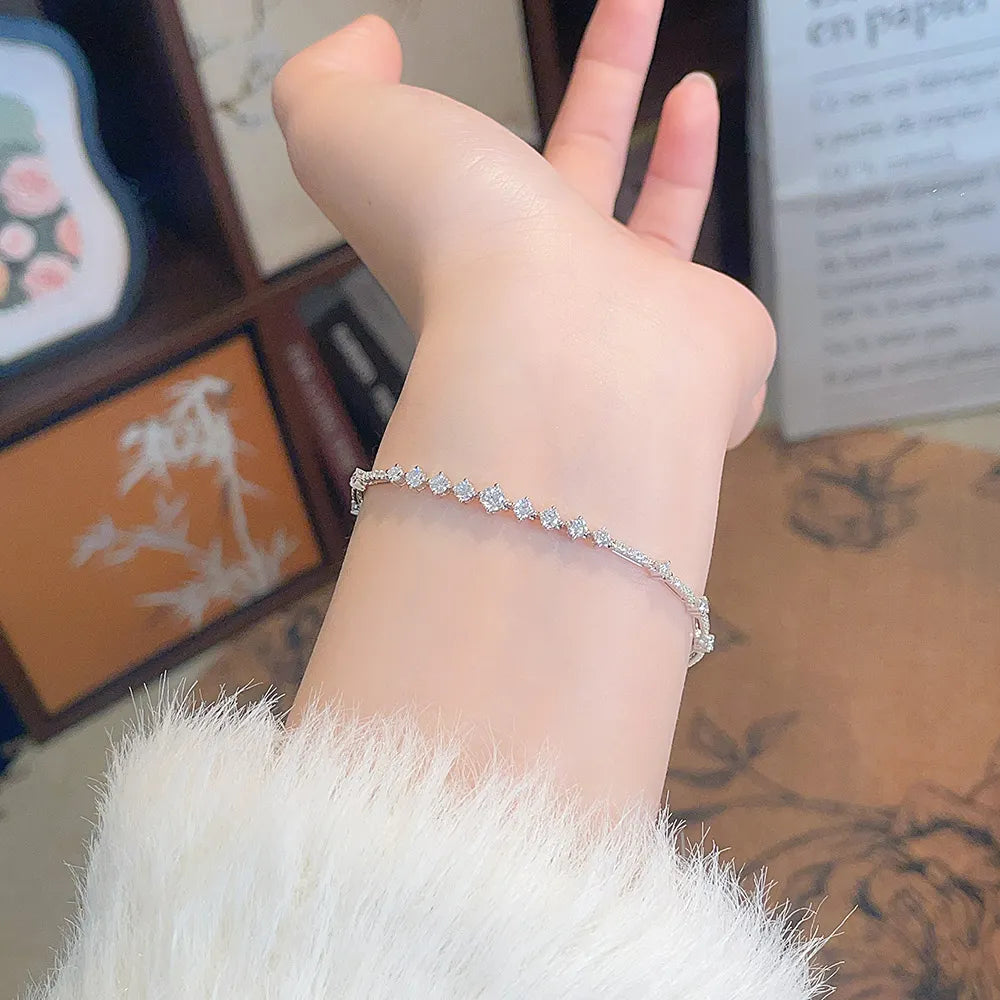 1.68 ctw Mixed-Cut Lab-Grown Diamond Bracelet in 18K White Gold