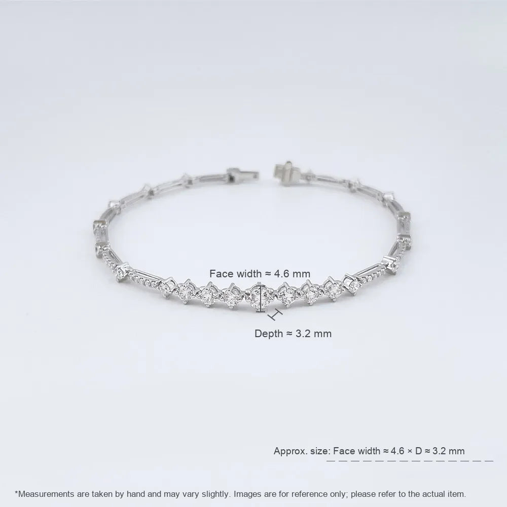 1.68 ctw Mixed-Cut Lab-Grown Diamond Bracelet in 18K White Gold