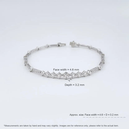1.68 ctw Mixed-Cut Lab-Grown Diamond Bracelet in 18K White Gold