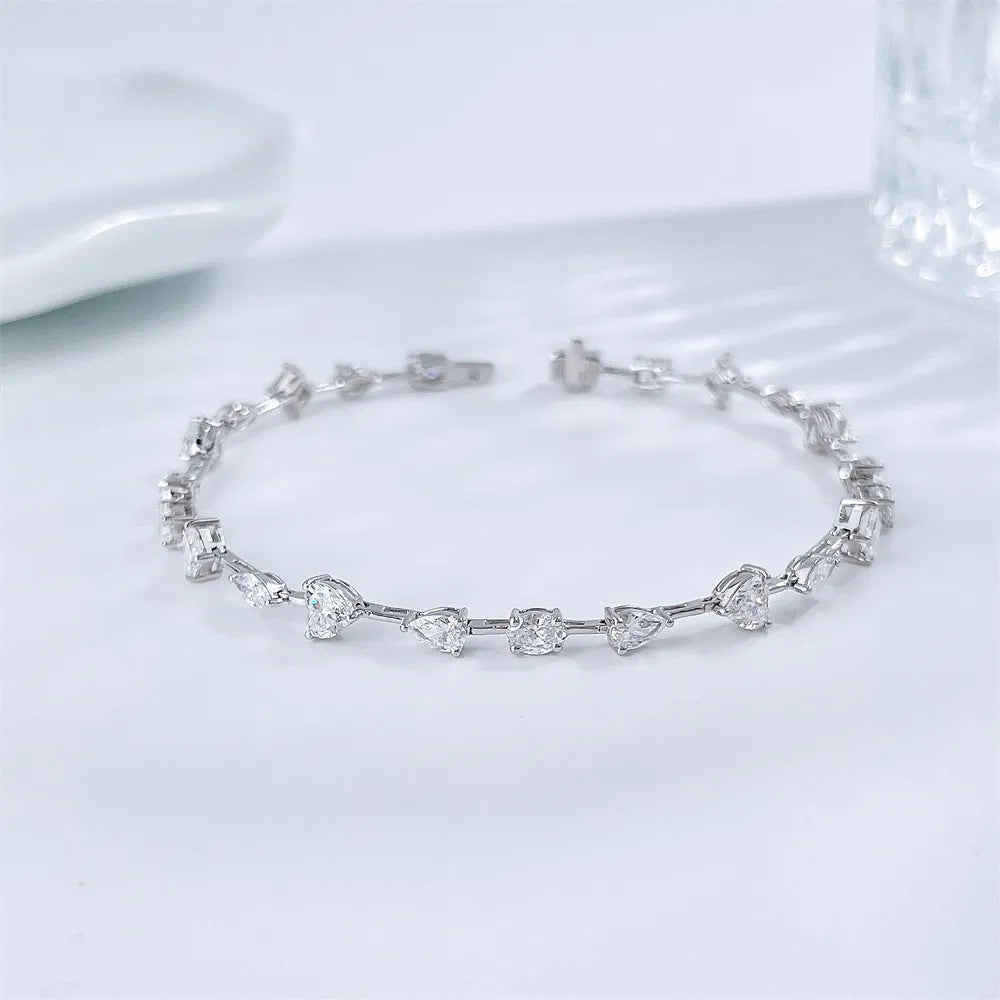 3.23 ctw Oval-Cut Lab-Grown Diamond Bracelet in 18K White Gold