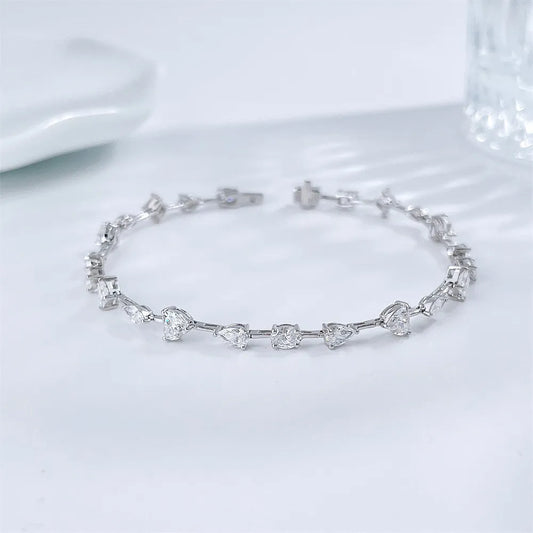 3.23 ctw Oval-Cut Lab-Grown Diamond Bracelet in 18K White Gold