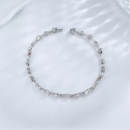 3.23 ctw Oval-Cut Lab-Grown Diamond Bracelet in 18K White Gold