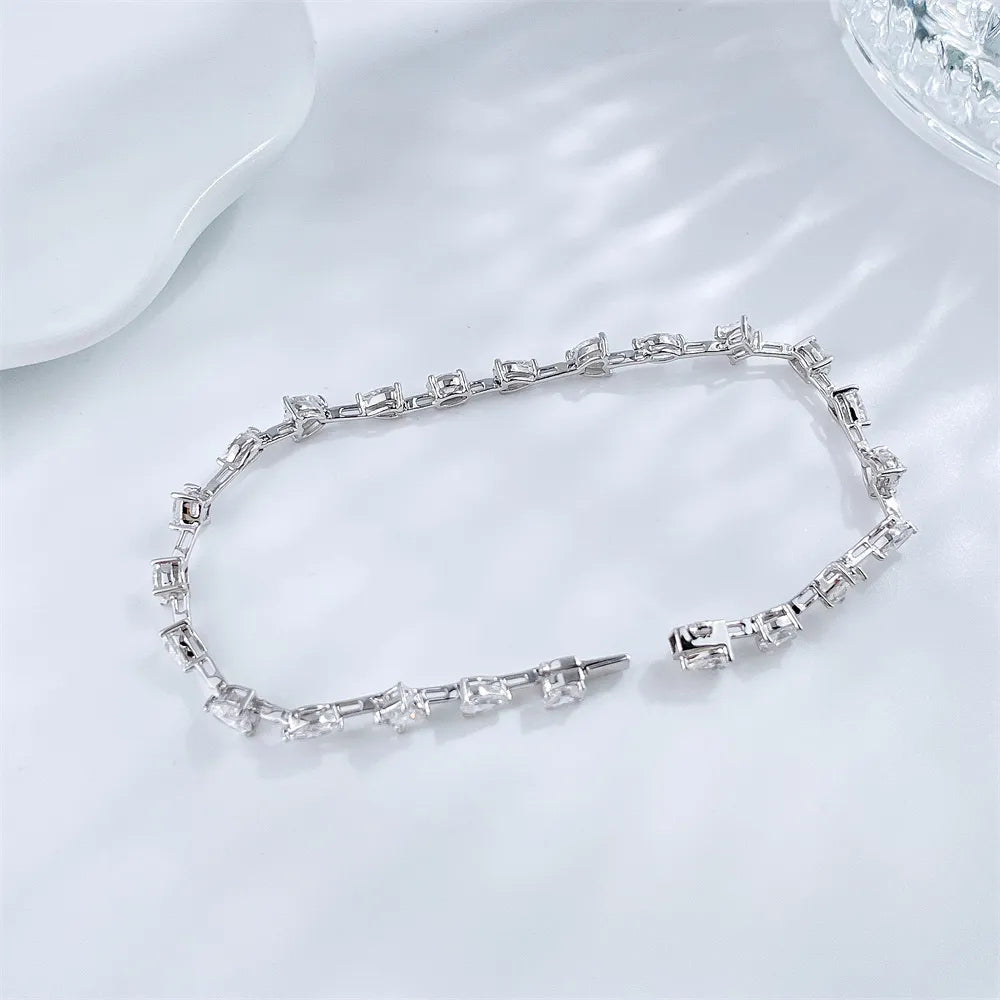 3.23 ctw Oval-Cut Lab-Grown Diamond Bracelet in 18K White Gold