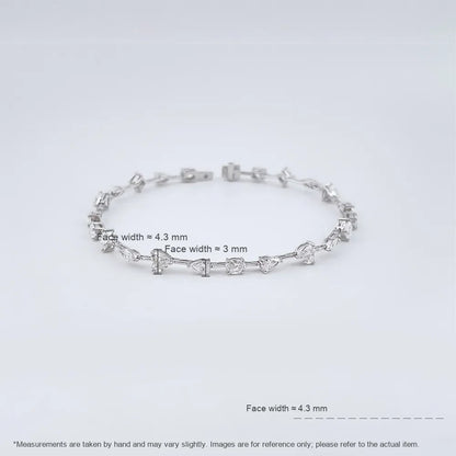 3.23 ctw Oval-Cut Lab-Grown Diamond Bracelet in 18K White Gold