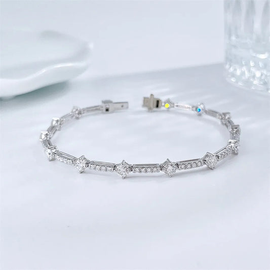 3.12 ctw Celestial Mixed-Cut Lab-Grown Diamond Bracelet in 18K White Gold