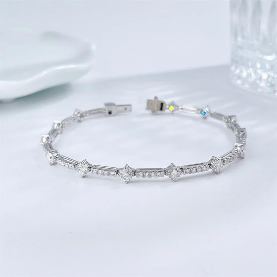 3.12 ctw Celestial Mixed-Cut Lab-Grown Diamond Bracelet in 18K White Gold