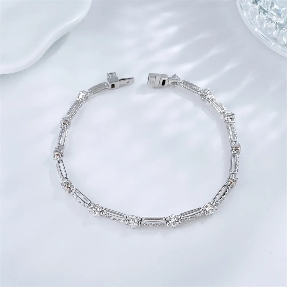 3.12 ctw Celestial Mixed-Cut Lab-Grown Diamond Bracelet in 18K White Gold