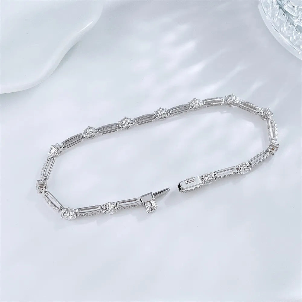 3.12 ctw Celestial Mixed-Cut Lab-Grown Diamond Bracelet in 18K White Gold