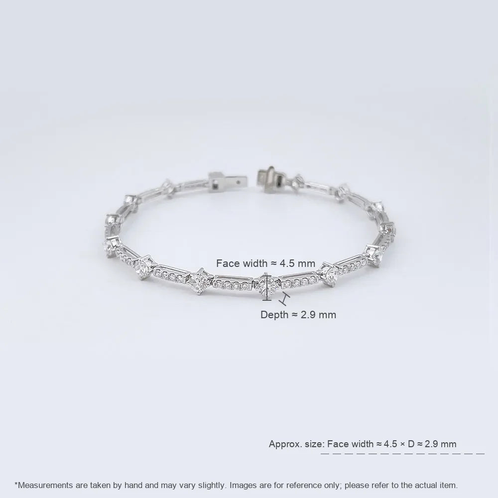 3.12 ctw Celestial Mixed-Cut Lab-Grown Diamond Bracelet in 18K White Gold
