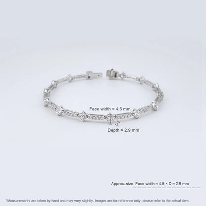 3.12 ctw Celestial Mixed-Cut Lab-Grown Diamond Bracelet in 18K White Gold