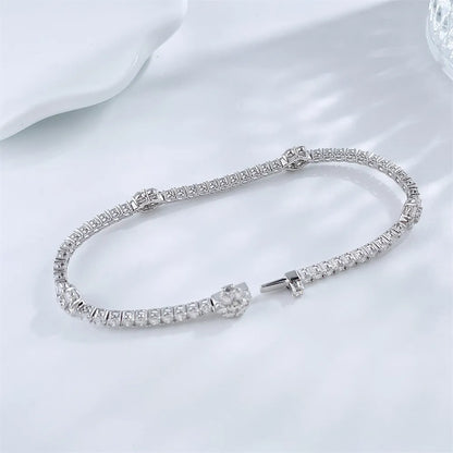 4.31 ctw Floral Round-Cut Lab-Grown Diamond Bracelet in 18K White Gold