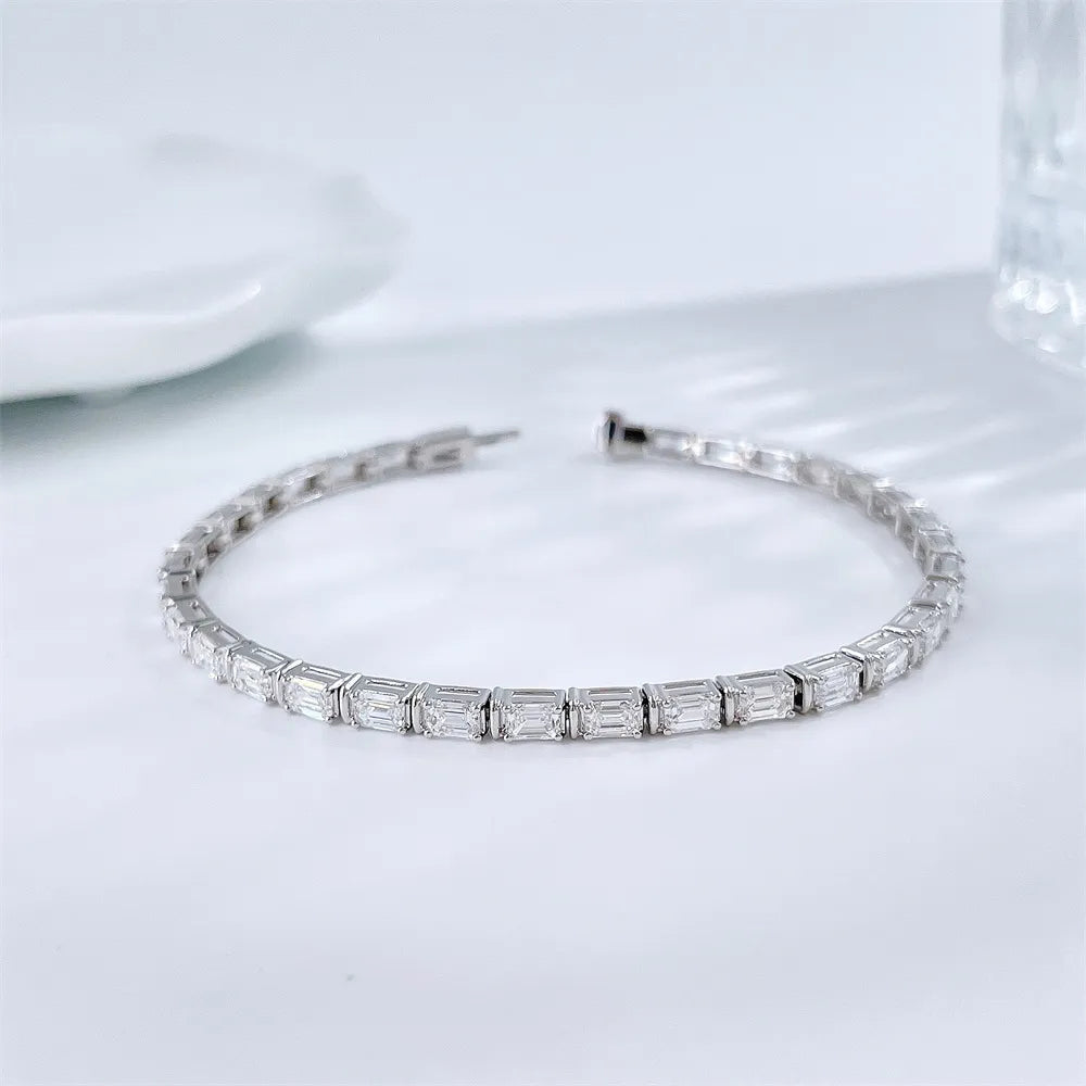 4.72 ctw Statement Emerald-Cut Lab-Grown Diamond Bracelet in 18K White Gold