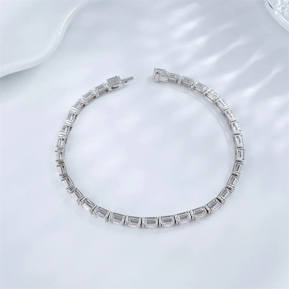 4.72 ctw Statement Emerald-Cut Lab-Grown Diamond Bracelet in 18K White Gold