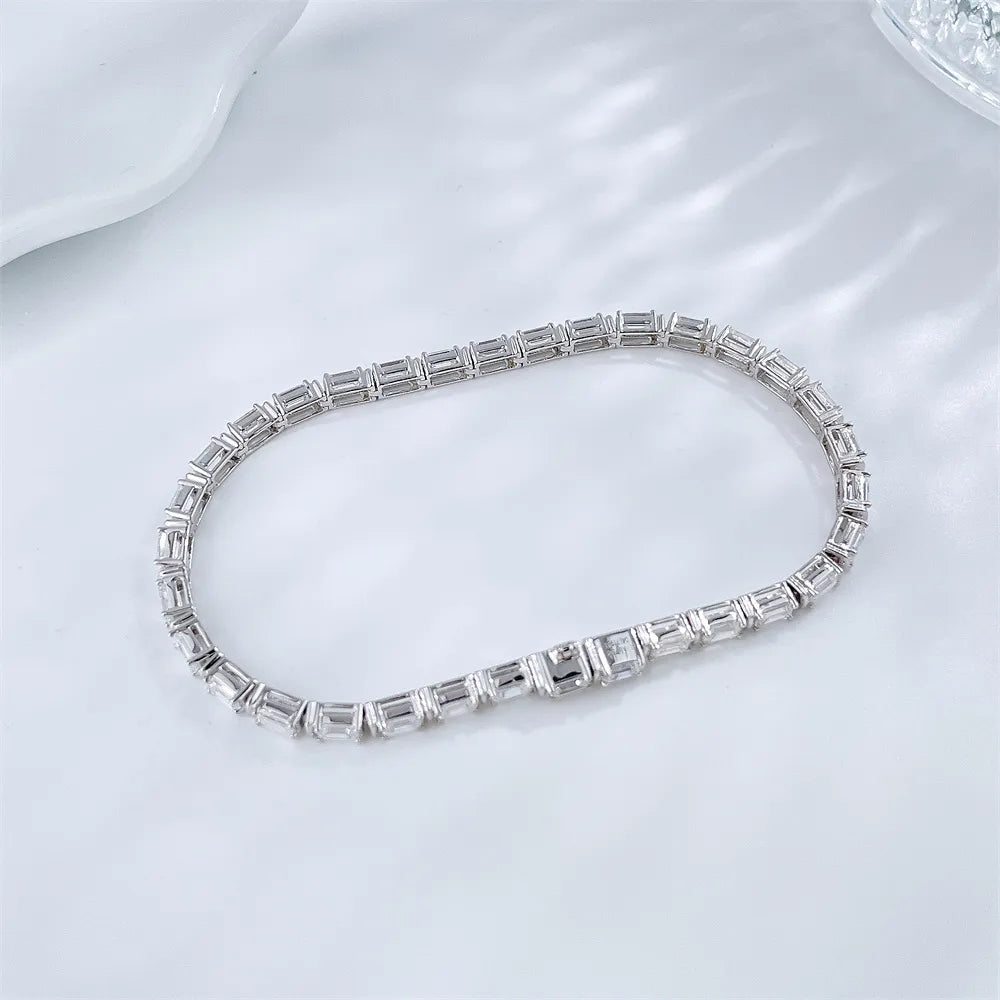 4.72 ctw Statement Emerald-Cut Lab-Grown Diamond Bracelet in 18K White Gold