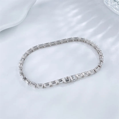 4.72 ctw Statement Emerald-Cut Lab-Grown Diamond Bracelet in 18K White Gold