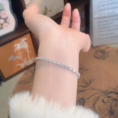 4.72 ctw Statement Emerald-Cut Lab-Grown Diamond Bracelet in 18K White Gold