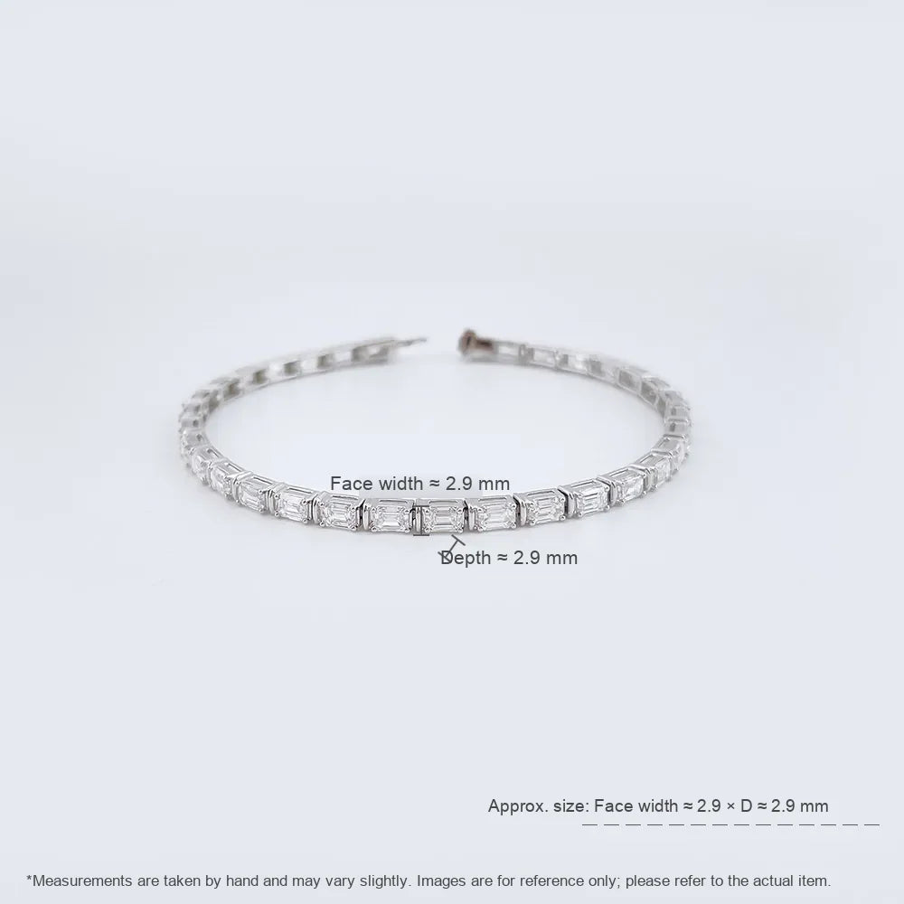 4.72 ctw Statement Emerald-Cut Lab-Grown Diamond Bracelet in 18K White Gold