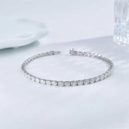 4.15 ctw Statement Oval-Cut Lab-Grown Diamond Bracelet in 18K White Gold