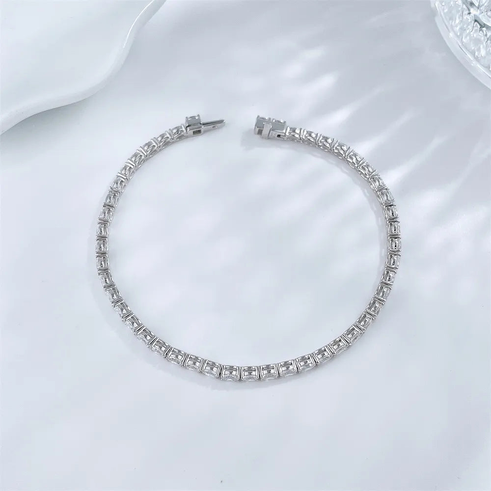 4.15 ctw Statement Oval-Cut Lab-Grown Diamond Bracelet in 18K White Gold