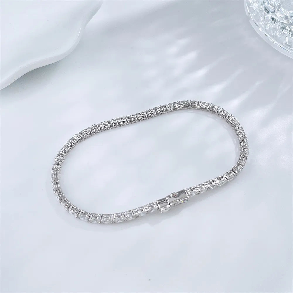 4.15 ctw Statement Oval-Cut Lab-Grown Diamond Bracelet in 18K White Gold