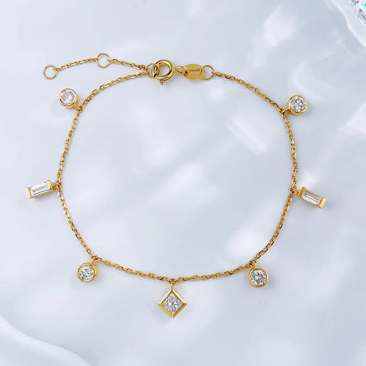 0.86 ctw Celestial Mixed-Cut Lab-Grown Diamond Bracelet in 18K Yellow Gold