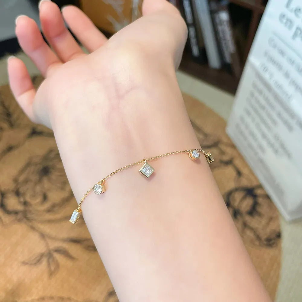 0.86 ctw Celestial Mixed-Cut Lab-Grown Diamond Bracelet in 18K Yellow Gold