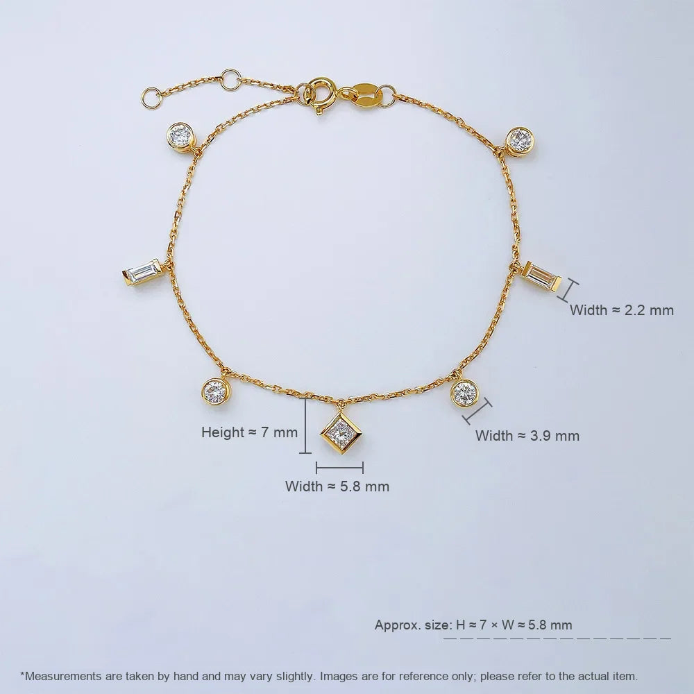 0.86 ctw Celestial Mixed-Cut Lab-Grown Diamond Bracelet in 18K Yellow Gold