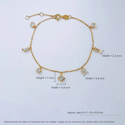 0.86 ctw Celestial Mixed-Cut Lab-Grown Diamond Bracelet in 18K Yellow Gold