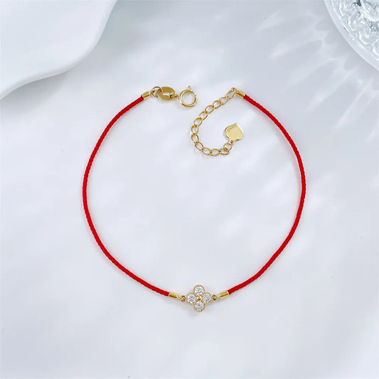 0.18 ctw Floral Adjustable Round-Cut Lab-Grown Diamond Bracelet in 18K Yellow Gold