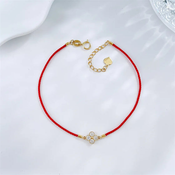 0.18 ctw Floral Adjustable Round-Cut Lab-Grown Diamond Bracelet in 18K Yellow Gold