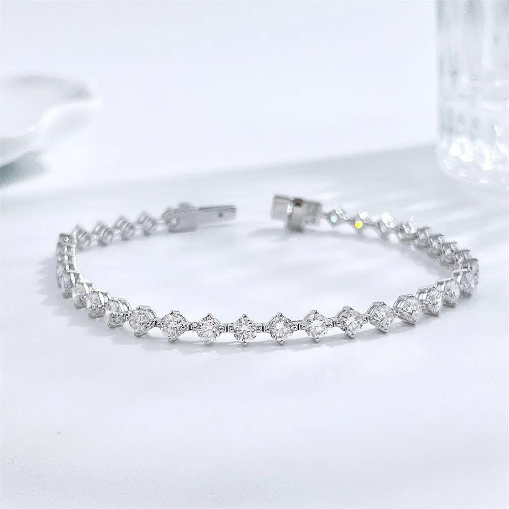 2.24 ctw Statement Round-Cut Lab-Grown Diamond Bracelet in 18K White Gold