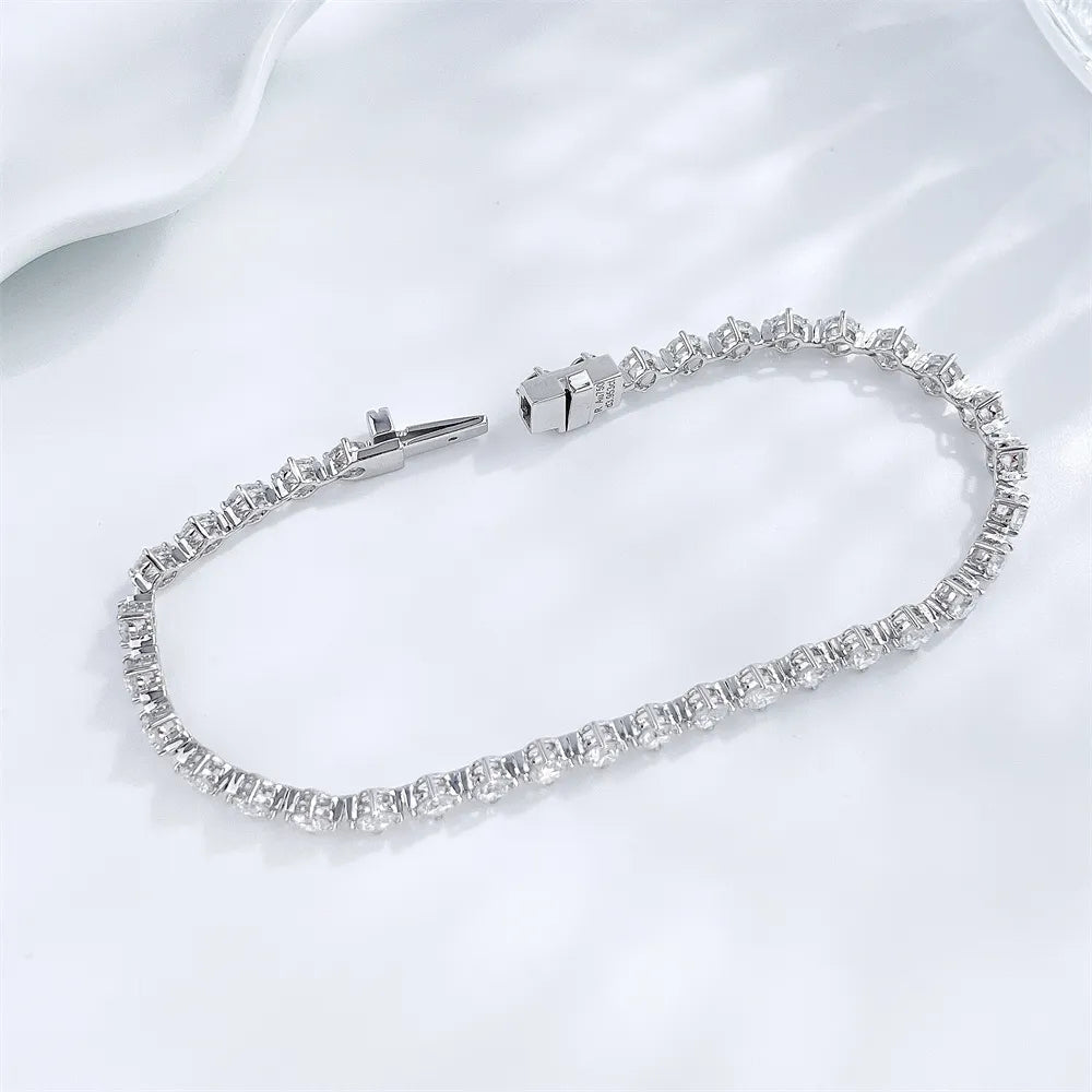 2.24 ctw Statement Round-Cut Lab-Grown Diamond Bracelet in 18K White Gold