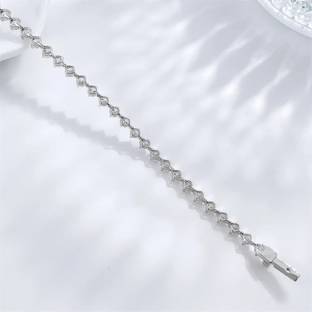 2.24 ctw Statement Round-Cut Lab-Grown Diamond Bracelet in 18K White Gold