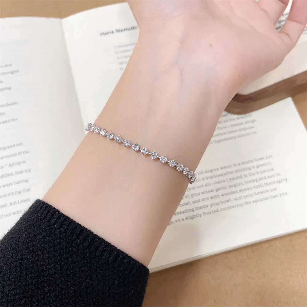 2.24 ctw Statement Round-Cut Lab-Grown Diamond Bracelet in 18K White Gold