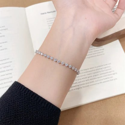 2.24 ctw Statement Round-Cut Lab-Grown Diamond Bracelet in 18K White Gold