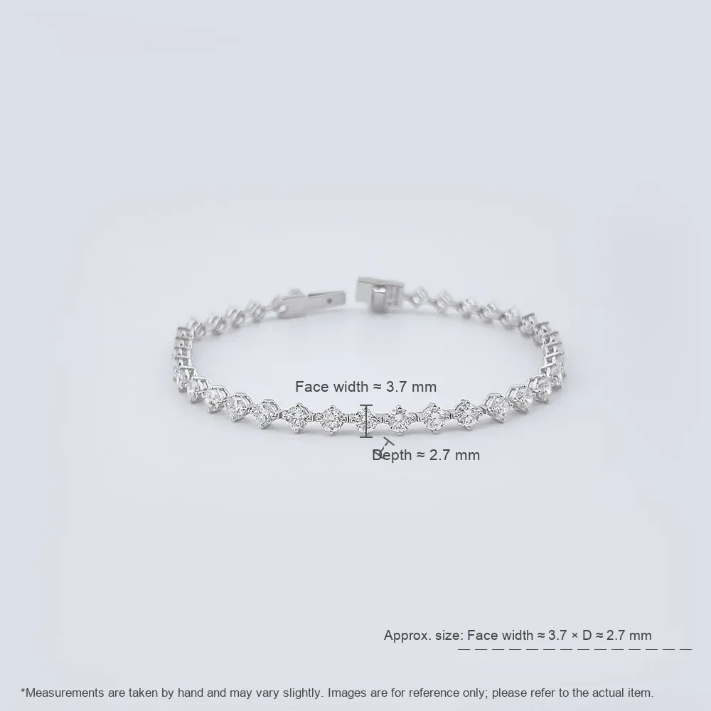 2.24 ctw Statement Round-Cut Lab-Grown Diamond Bracelet in 18K White Gold