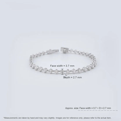 2.24 ctw Statement Round-Cut Lab-Grown Diamond Bracelet in 18K White Gold