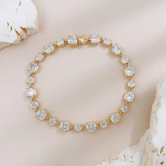 8.46 ctw Statement Mixed-Cut Lab-Grown Diamond Bracelet in 18K Yellow Gold