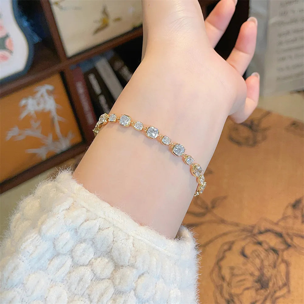 8.46 ctw Statement Mixed-Cut Lab-Grown Diamond Bracelet in 18K Yellow Gold