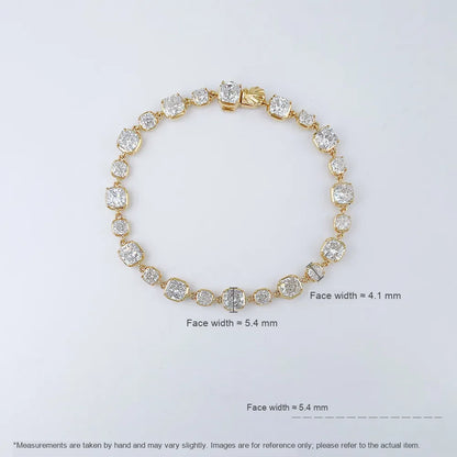 8.46 ctw Statement Mixed-Cut Lab-Grown Diamond Bracelet in 18K Yellow Gold