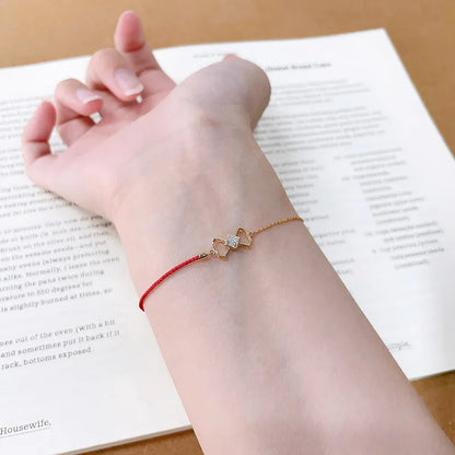 0.19 ctw Bow Adjustable Princess-Cut Lab-Grown Diamond Bracelet in 18K Yellow Gold