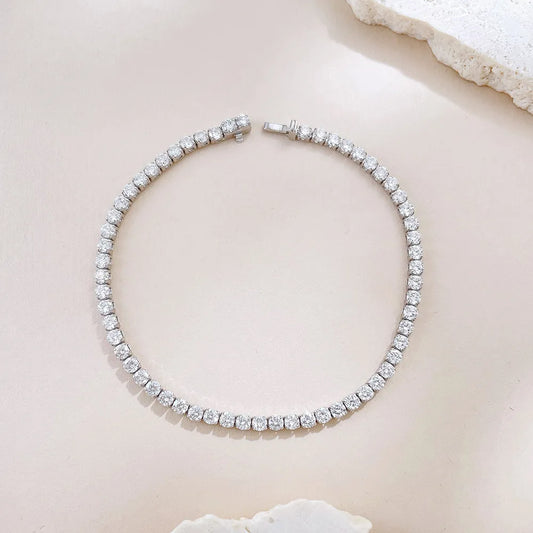 3.29 ctw Statement Round-Cut Lab-Grown Diamond Bracelet in 18K White Gold