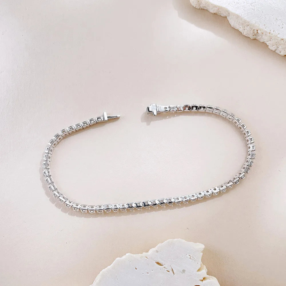 3.29 ctw Statement Round-Cut Lab-Grown Diamond Bracelet in 18K White Gold