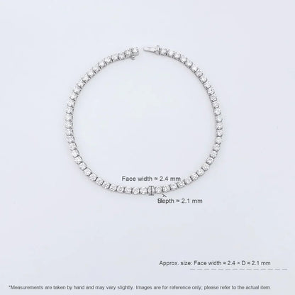 3.29 ctw Statement Round-Cut Lab-Grown Diamond Bracelet in 18K White Gold