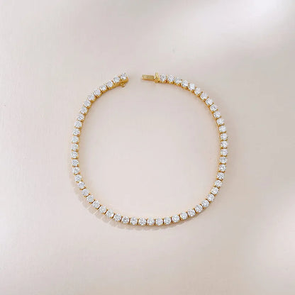 3.26 ctw Statement Pavé Round-Cut Lab-Grown Diamond Tennis Bracelet in 18K Yellow Gold