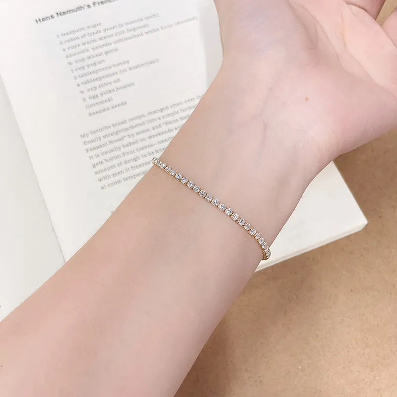 3.26 ctw Statement Pavé Round-Cut Lab-Grown Diamond Tennis Bracelet in 18K Yellow Gold